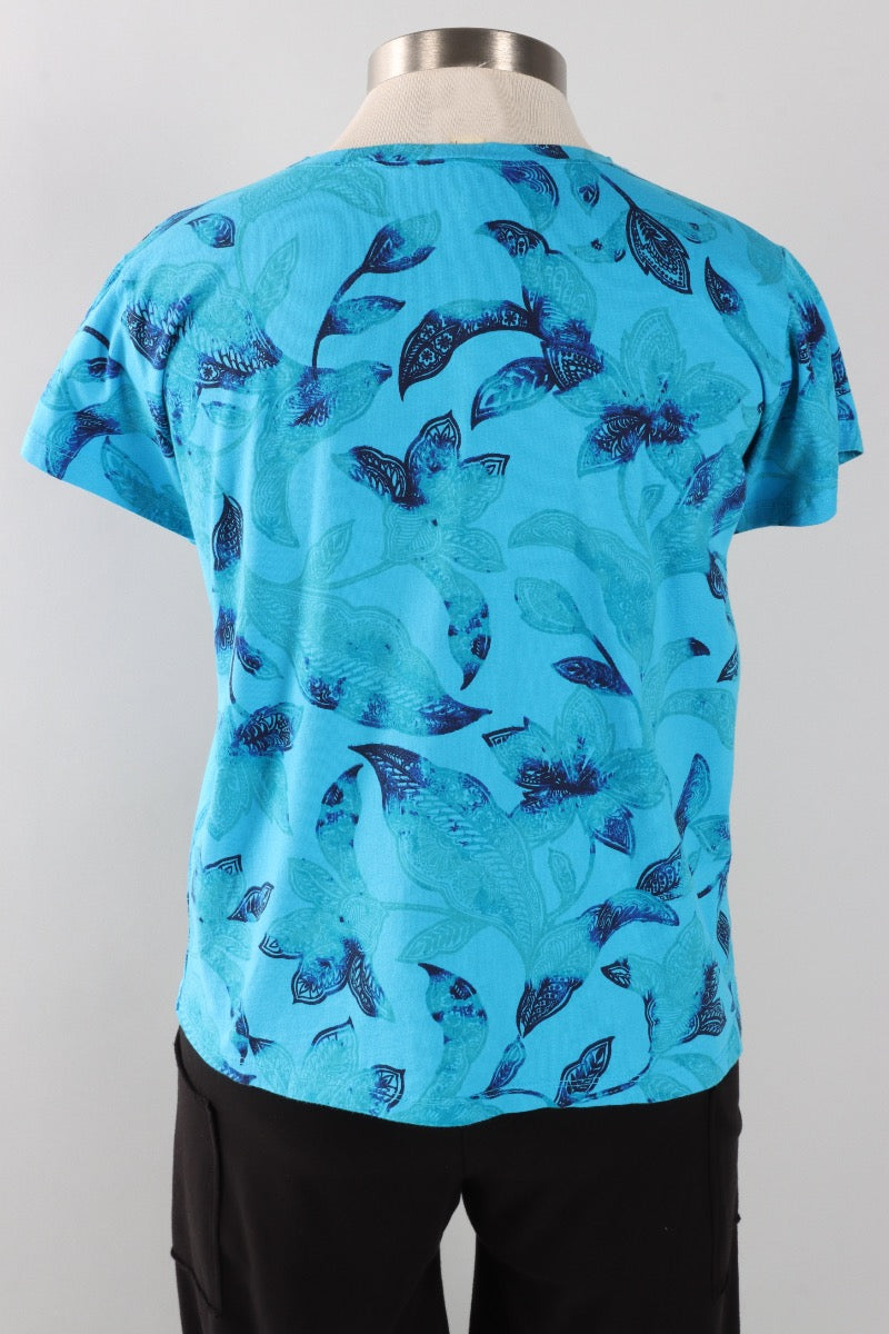 Short Sleeve Crew Plus - Methyl Blue Island Floral Print