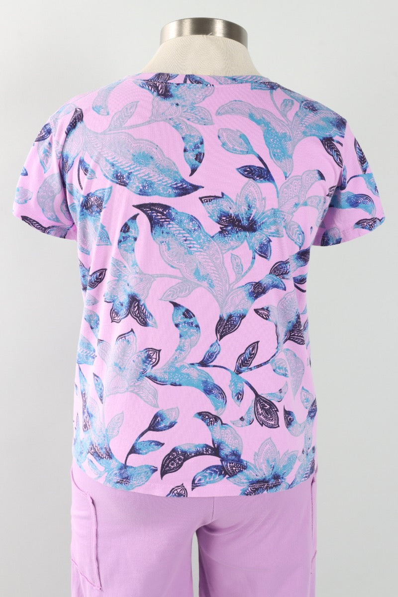 Short Sleeve Crew  Plus- Tulip Island Floral Print