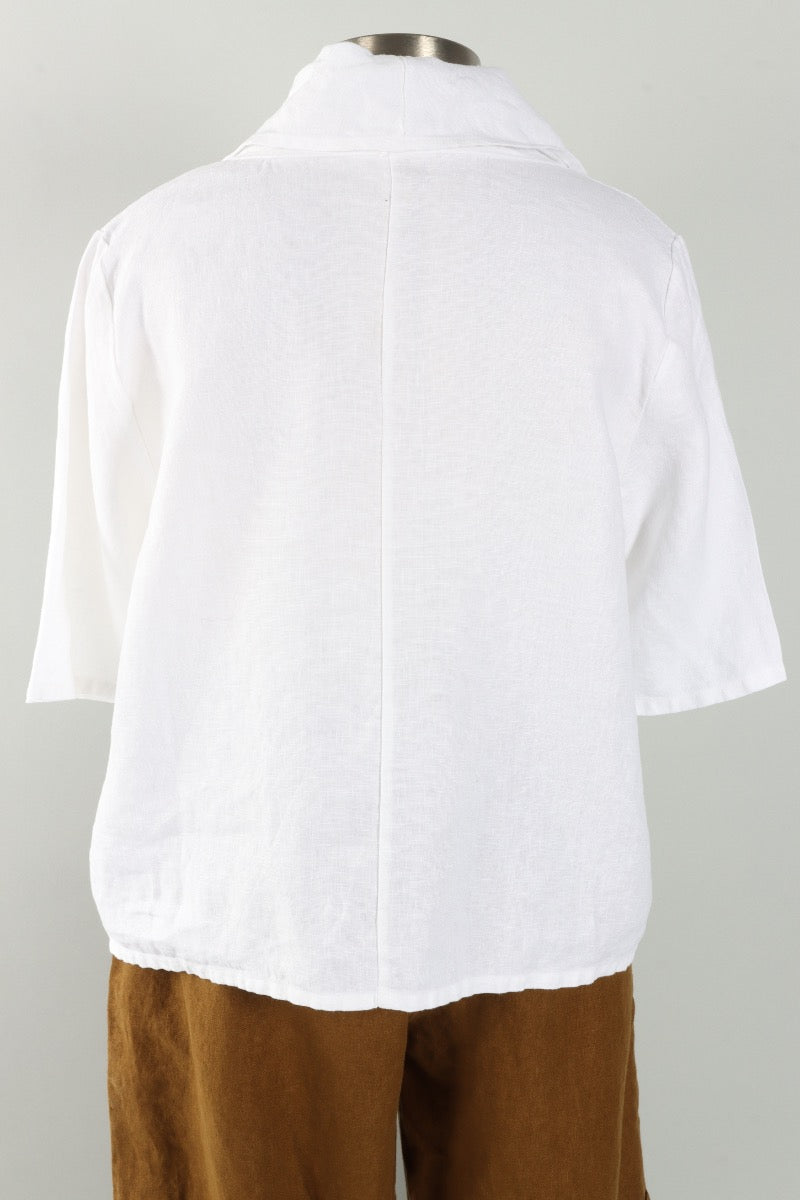 Nola Shirt - White Heavy Linen