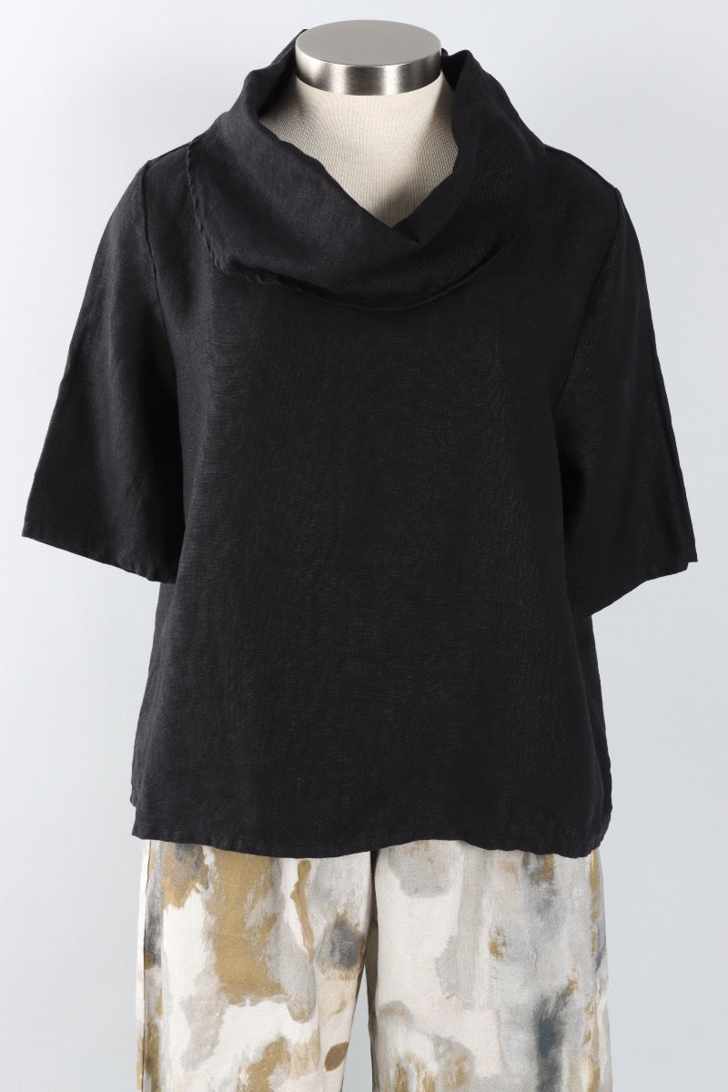 Nola Shirt - Black Heavy Linen