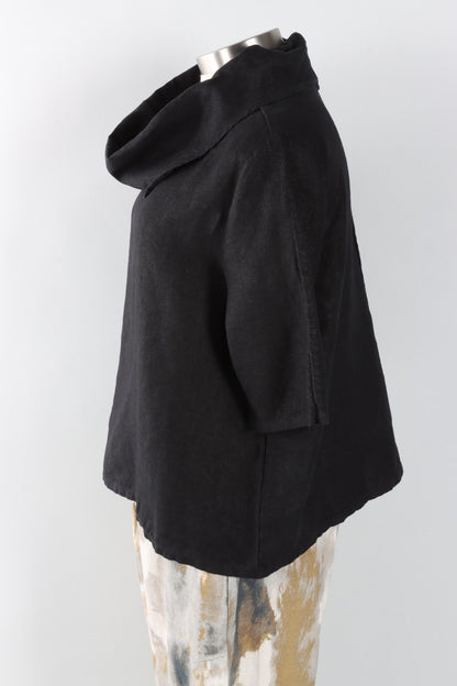 Nola Shirt - Black Heavy Linen