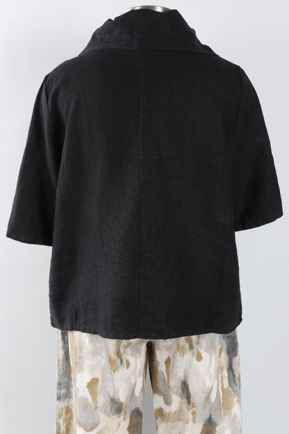 Nola Shirt - Black Heavy Linen