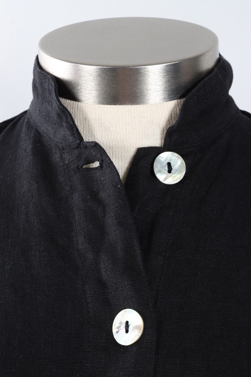 Danuta Jacket - Black Heavy Linen