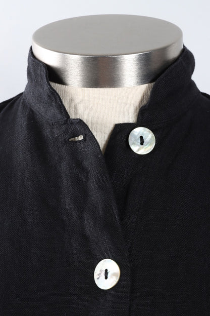Danuta Jacket - Black Heavy Linen
