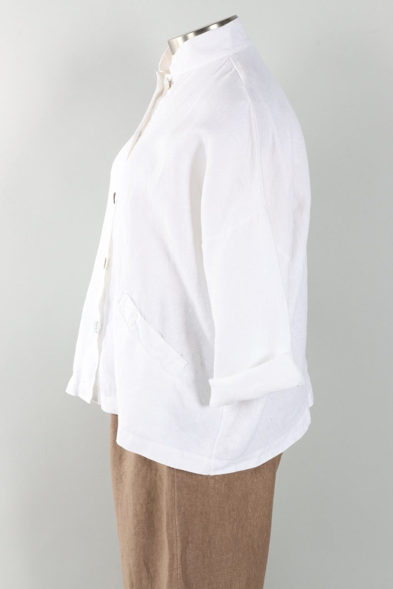 Danuta Jacket - White Heavy Linen