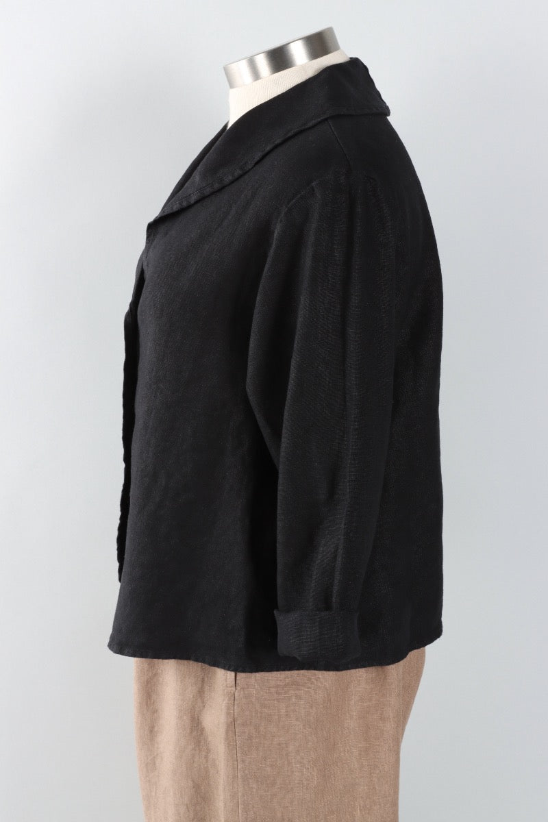 Sailor Jacket - Black Heavy linen