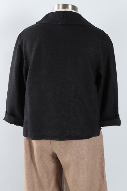 Sailor Jacket - Black Heavy linen