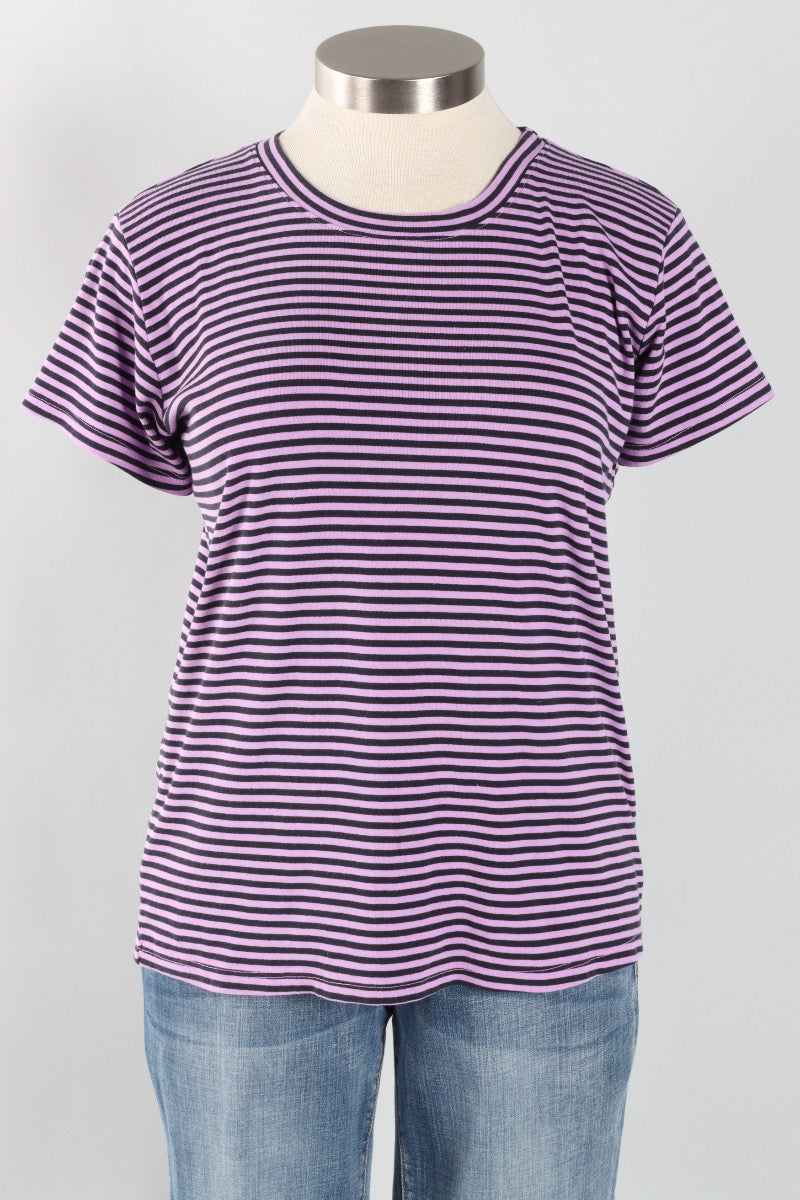 Fawbush's Only! Short Sleeve Stripe Crew - Tulip