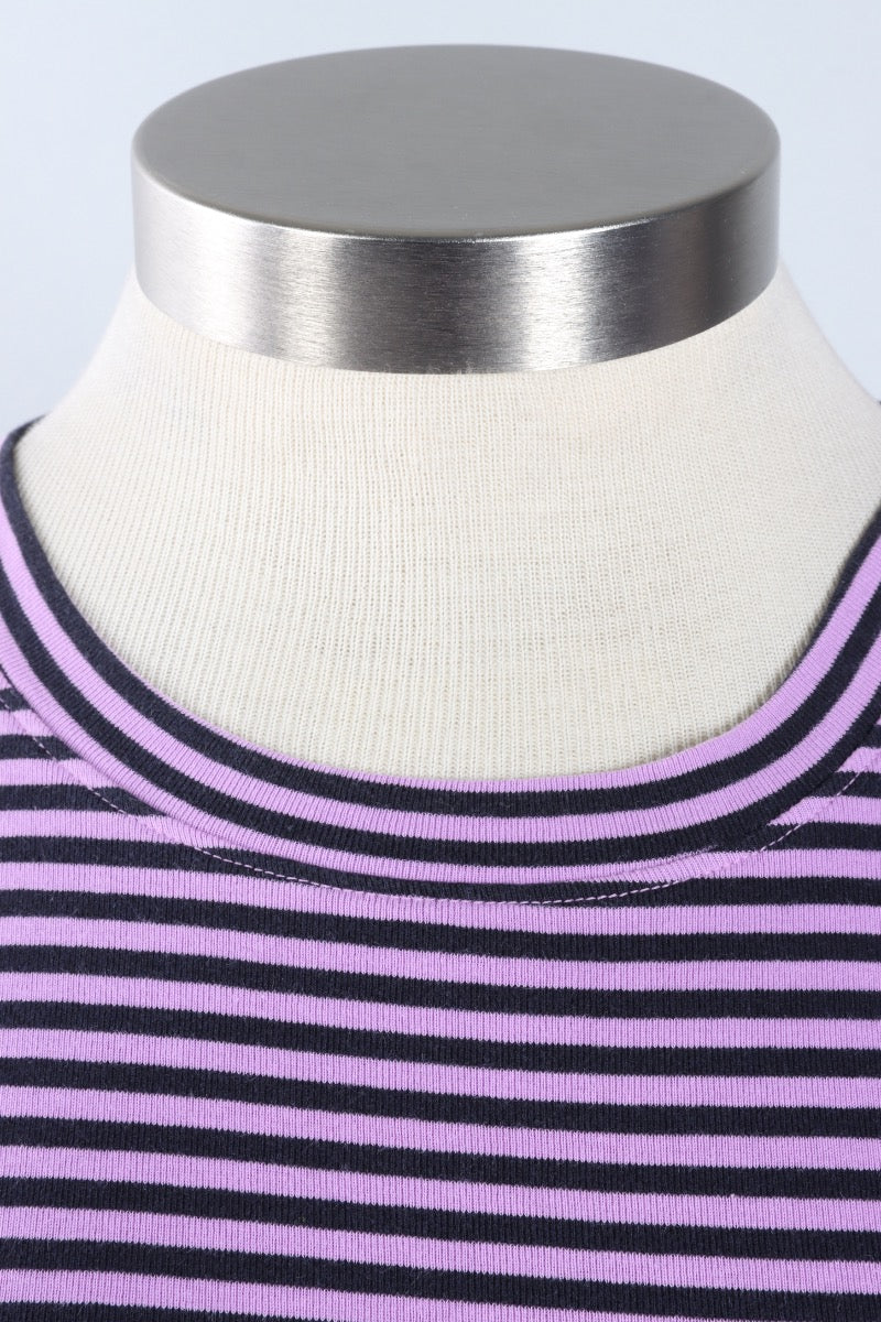 Fawbush's Only! Short Sleeve Stripe Crew Plus - Tulip