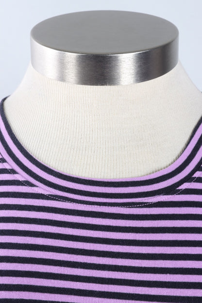 Fawbush's Only! Short Sleeve Stripe Crew Plus - Tulip