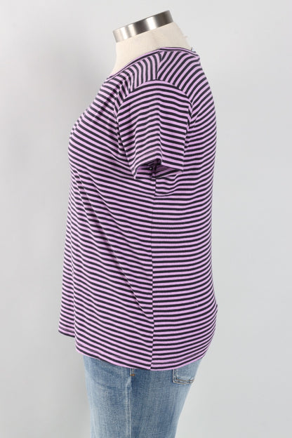 Fawbush's Only! Short Sleeve Stripe Crew - Tulip