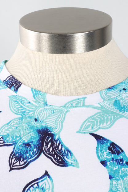 Short Sleeve Crew - White Island Floral Print