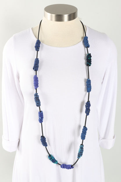 Corkscrew Slider Necklace - Blues