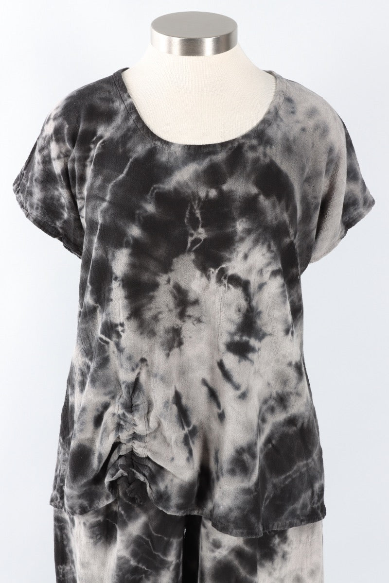 Ana Top - Marbled Black
