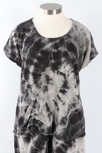 Ana Top - Marbled Black