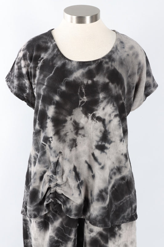 Ana Top - Marbled Black