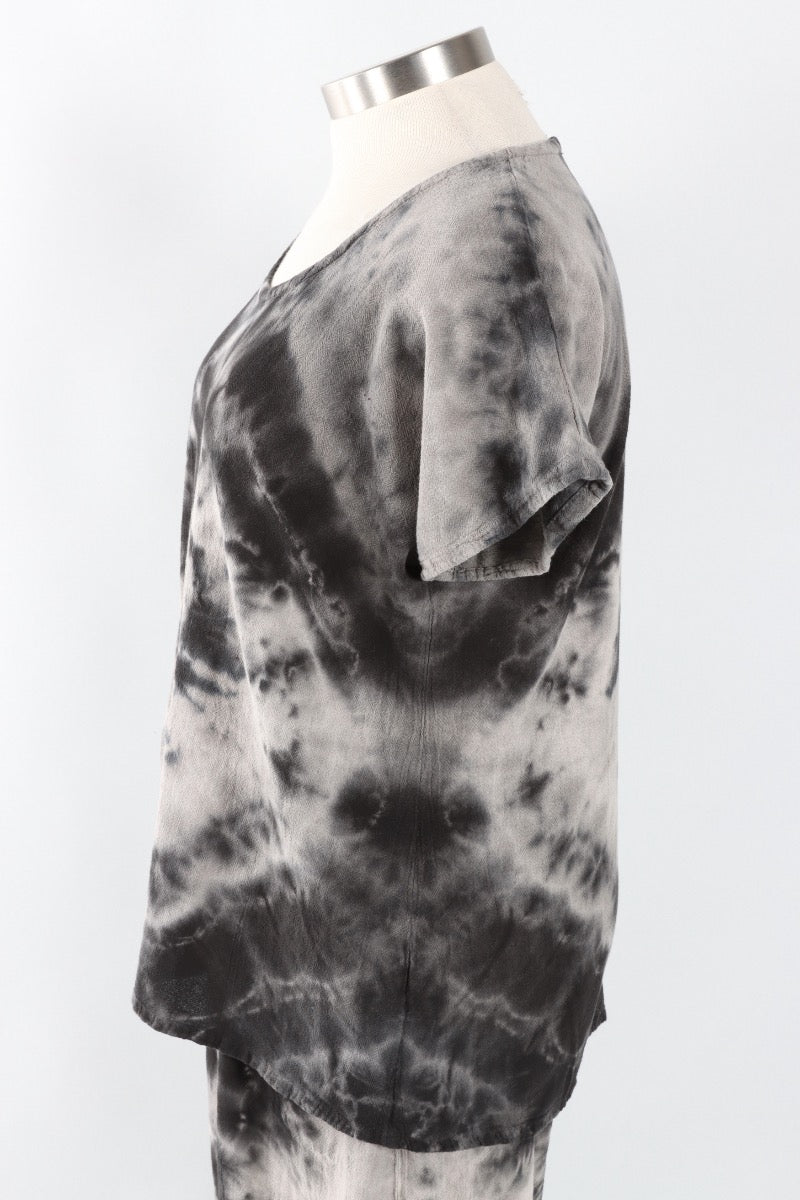 Ana Top - Marbled Black