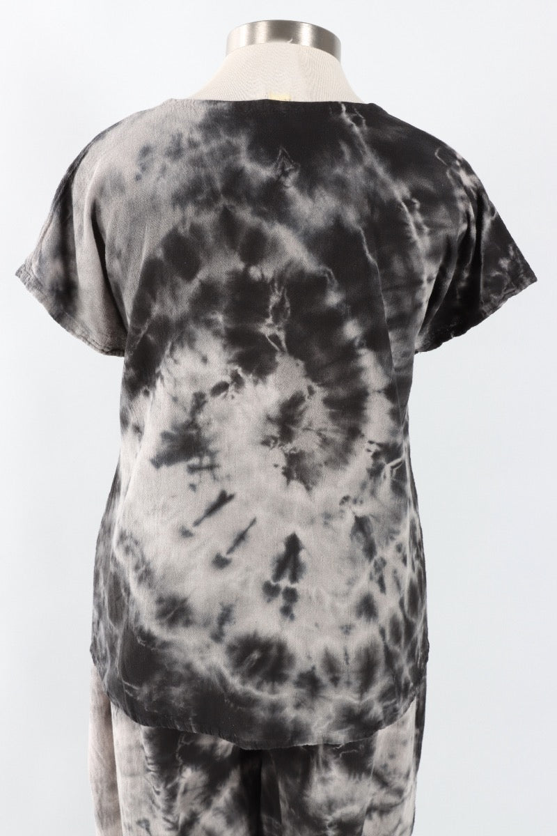 Ana Top - Marbled Black