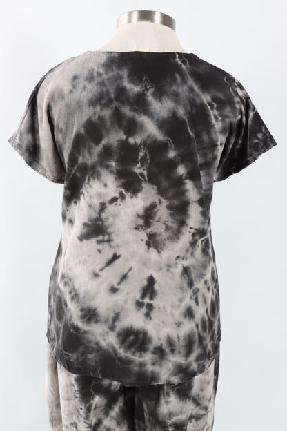 Ana Top - Marbled Black