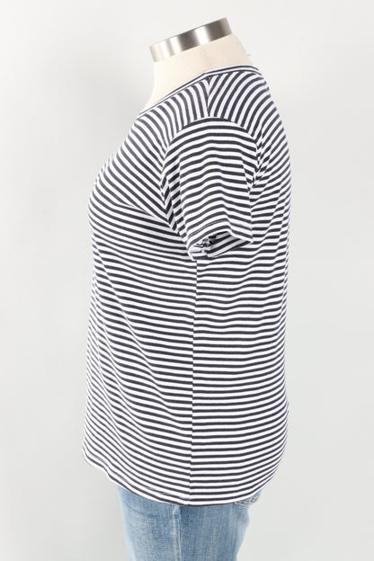 Fawbush's Only! Short Sleeve Stripe Crew - White