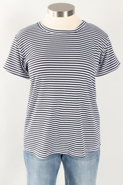 Fawbush's Only! Short Sleeve Stripe Crew Plus - Powder Blue