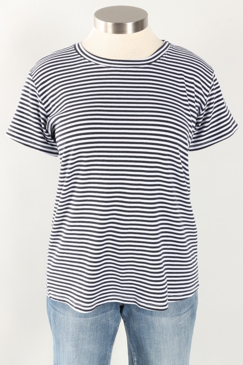 Fawbush's Only! Short Sleeve Stripe Crew - Powder Blue
