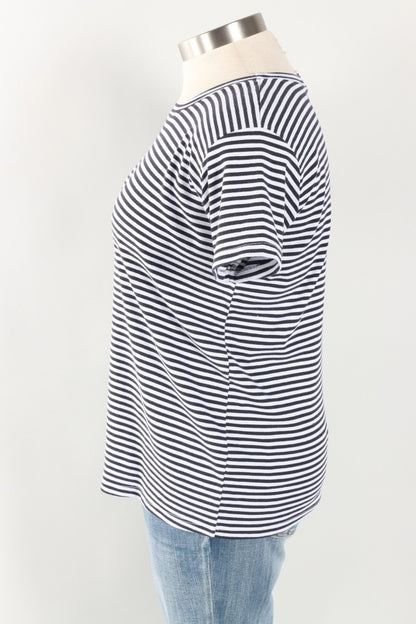 Fawbush's Only! Short Sleeve Stripe Crew Plus - Powder Blue