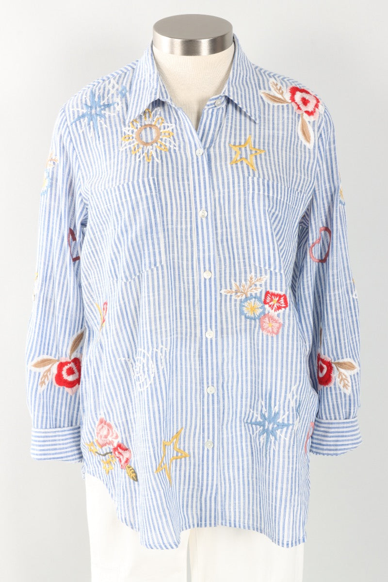 Andee Shirt - Blue Stripe