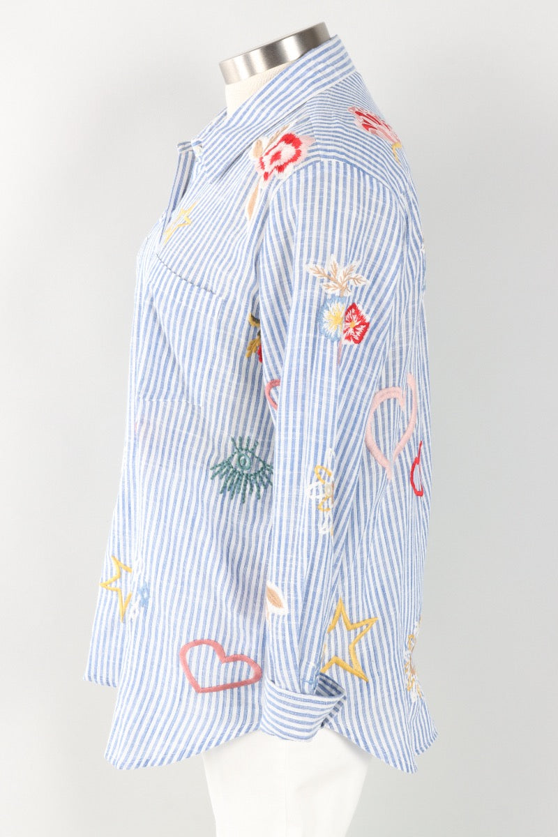 Andee Shirt - Blue Stripe