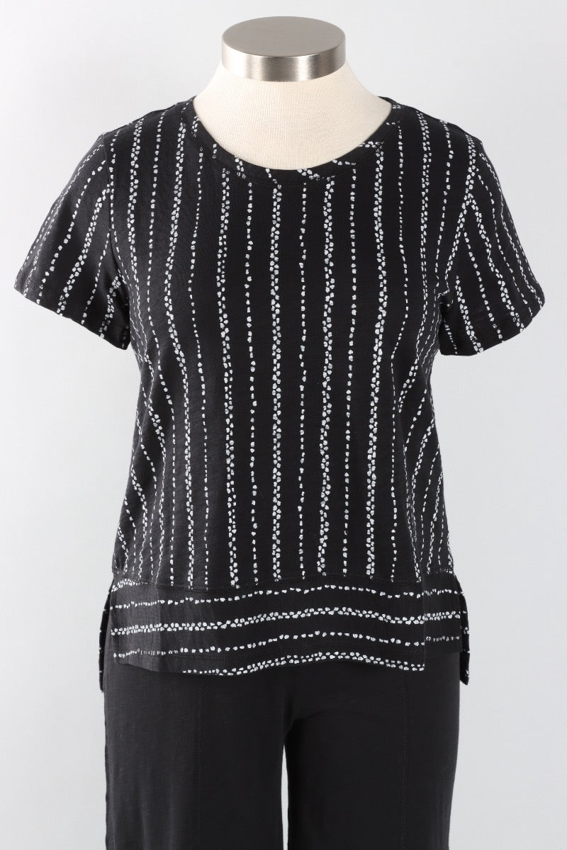 Dockside Tee - Black Driftwood Stripe