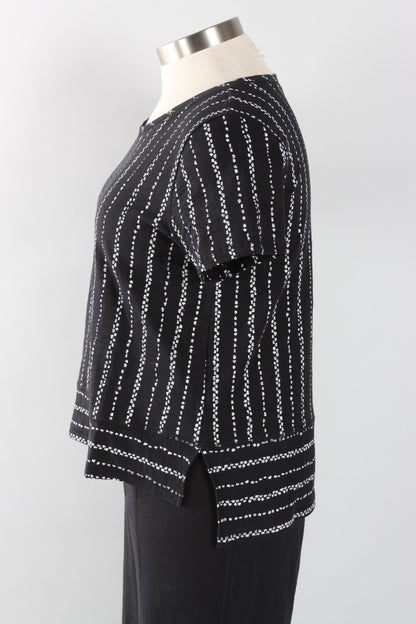 Dockside Tee - Black Driftwood Stripe