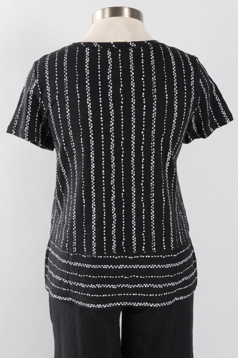Dockside Tee - Black Driftwood Stripe