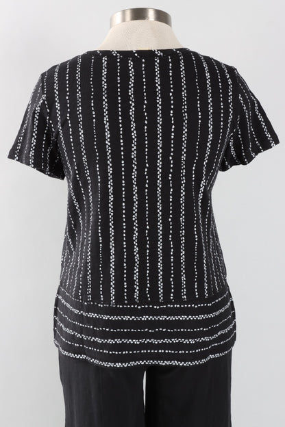 Dockside Tee - Black Driftwood Stripe