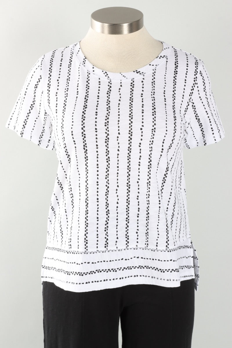 Dockside Tee - White Driftwood Stripe