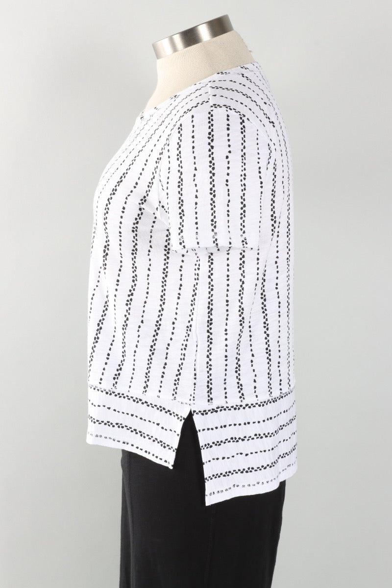 Dockside Tee - White Driftwood Stripe