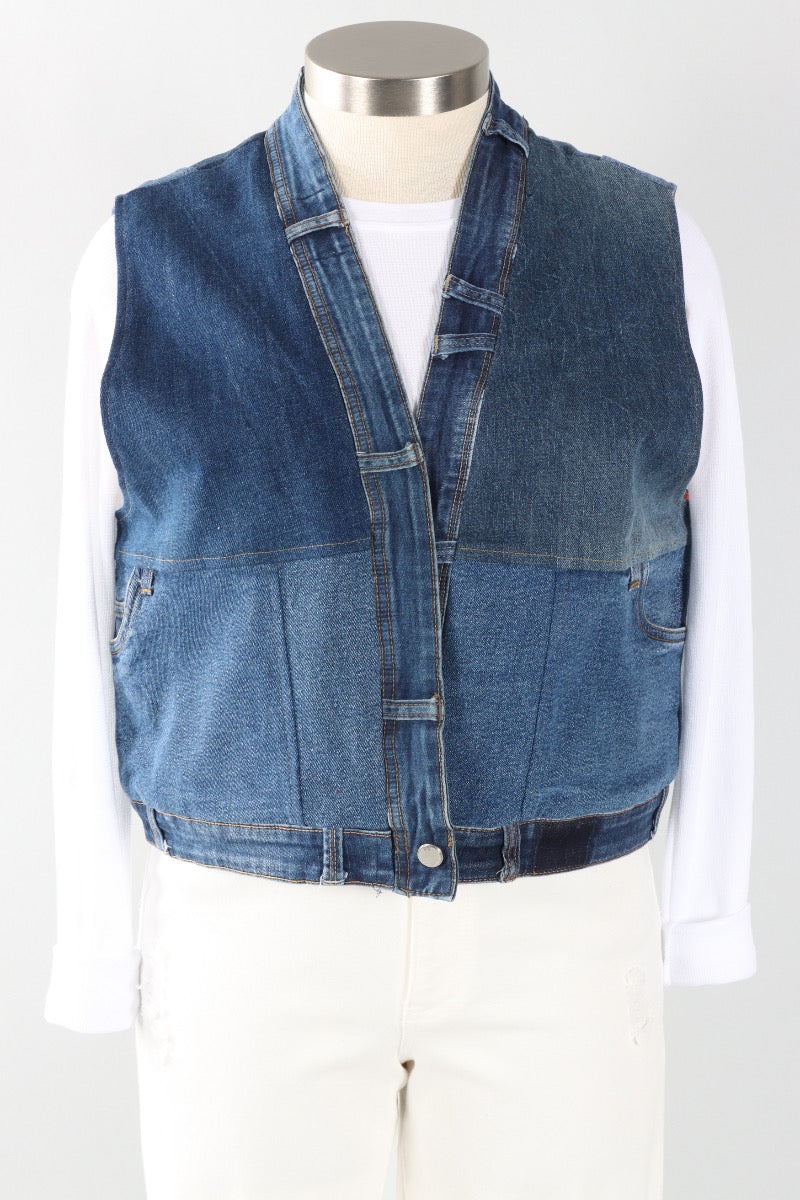 Parker Vest - Denim & Solar Stripe Mix