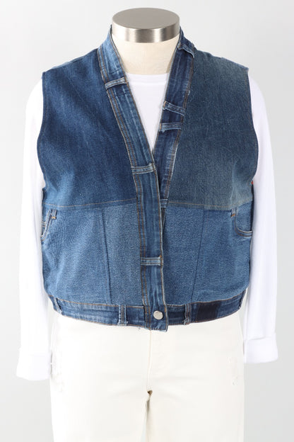 Parker Vest - Denim & Solar Stripe Mix