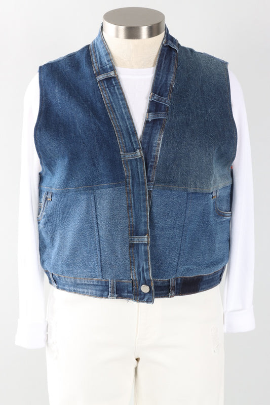 Parker Vest - Denim & Solar Stripe Mix