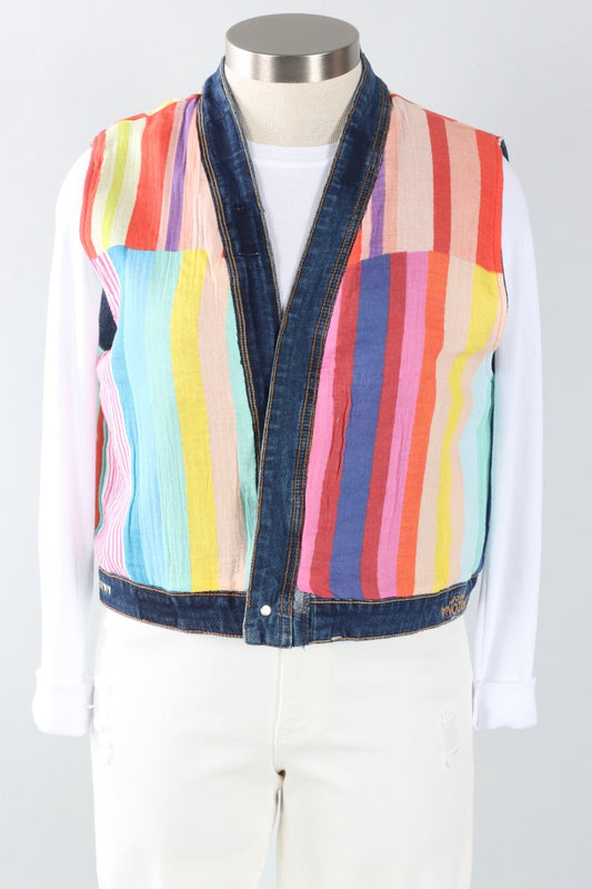 Parker Vest - Denim & Solar Stripe Mix