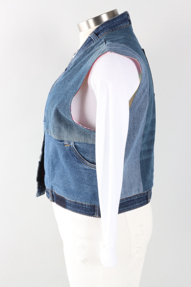 Parker Vest - Denim & Solar Stripe Mix