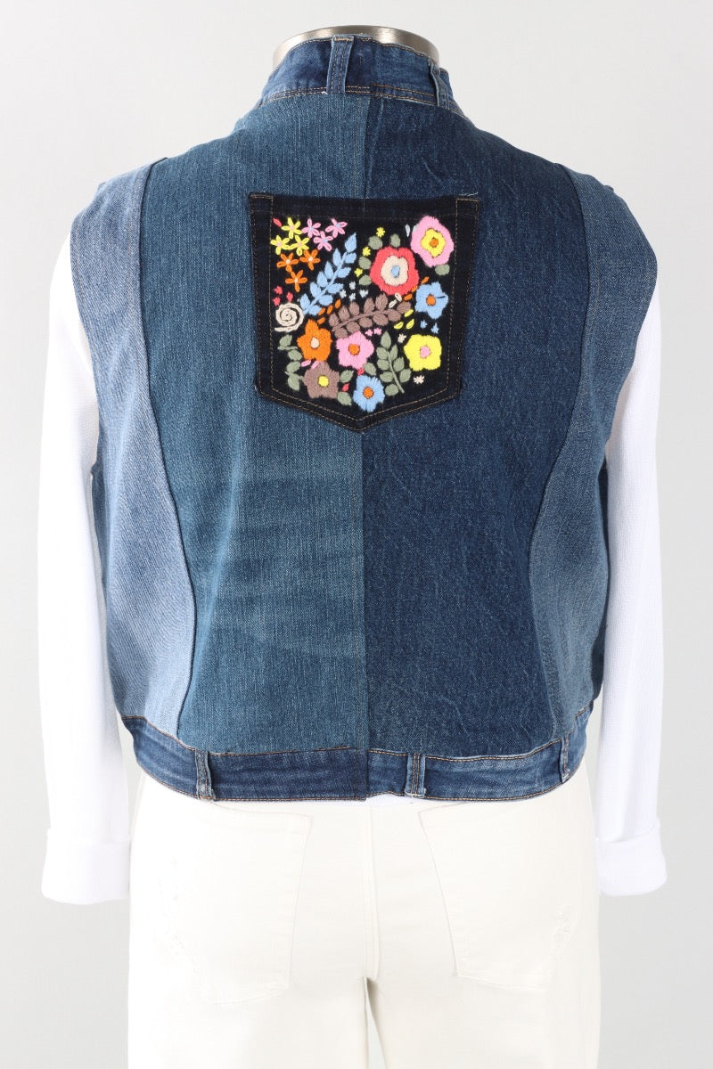 Parker Vest - Denim & Solar Stripe Mix