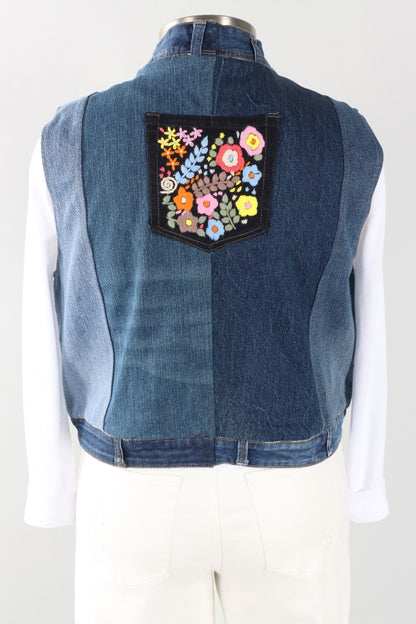 Parker Vest - Denim & Solar Stripe Mix