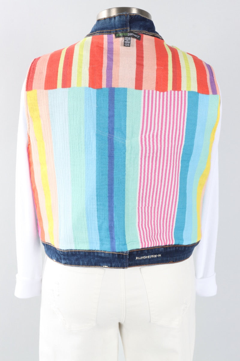 Parker Vest - Denim & Solar Stripe Mix