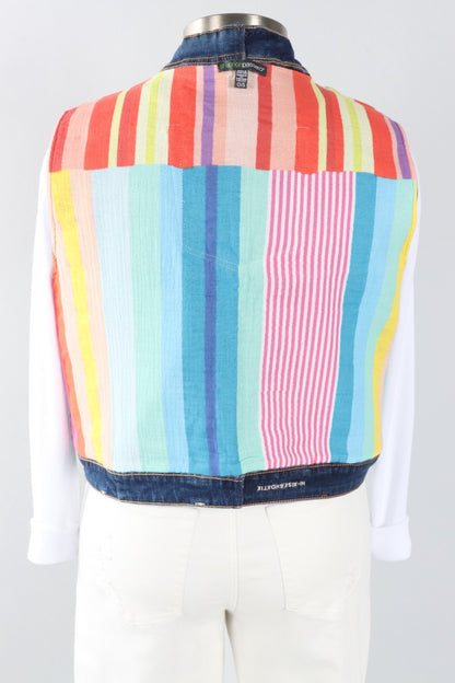 Parker Vest - Denim & Solar Stripe Mix