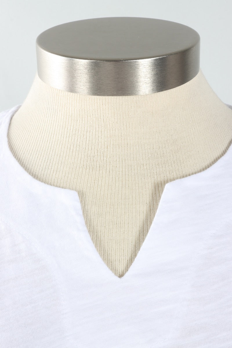Notch Neck Tee Plus - White