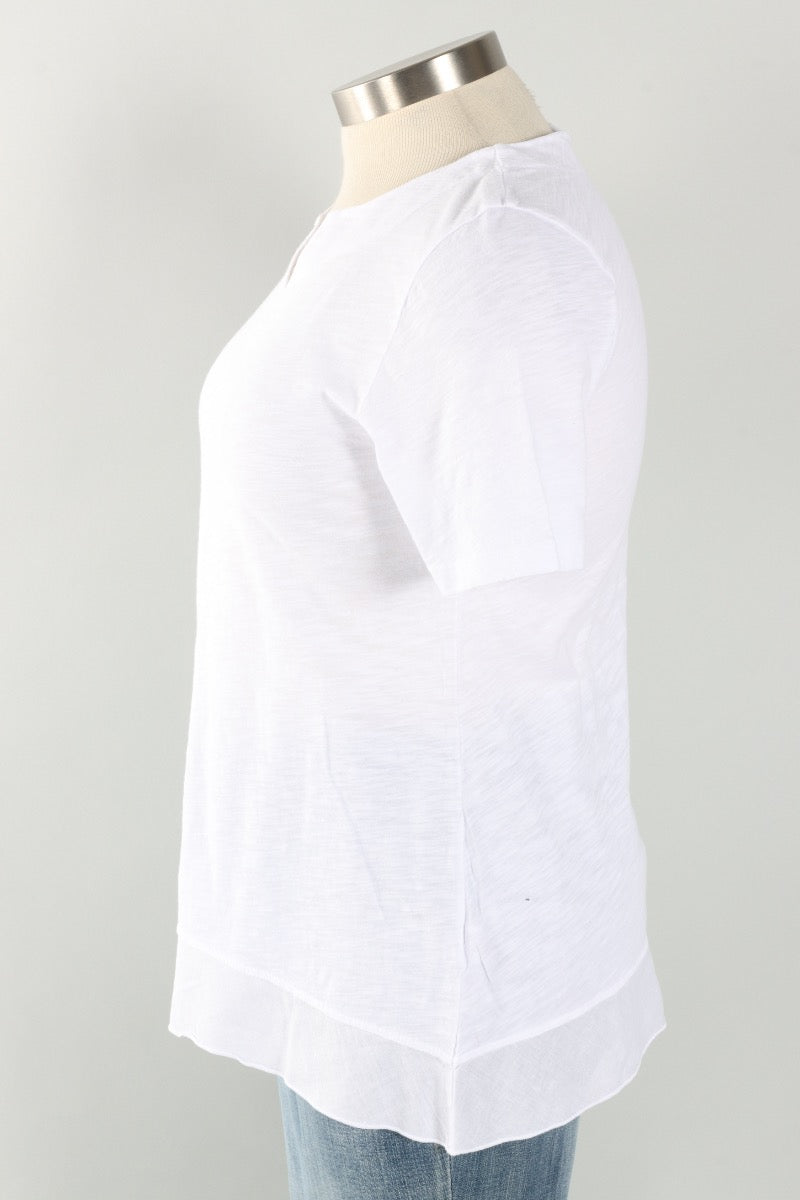 Notch Neck Tee Plus - White