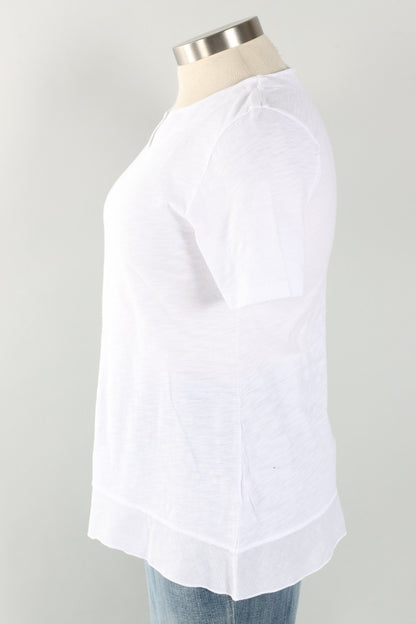 Notch Neck Tee Plus - White