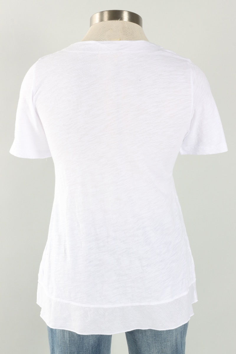 Notch Neck Tee Plus - White