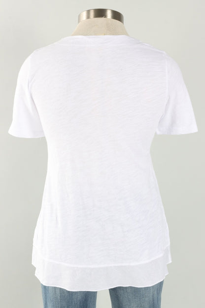 Notch Neck Tee - White