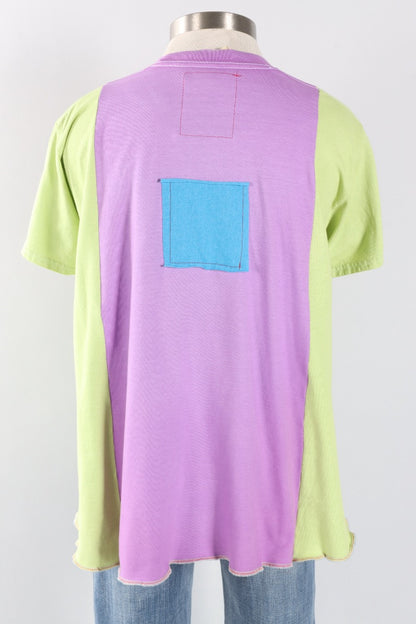 Oversized Heart Tee - Lime & Lavender #3